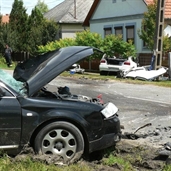 VW Golf and Audi A6 Accident in Hungary