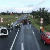 Opel corsa crashed into farming tractor wheel