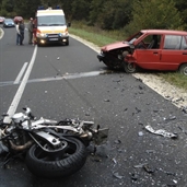 Audi A6, Suzuki Maruti and Motorcycle accident