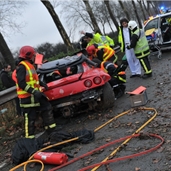 Ferrari on fire from bad crash