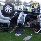 Car rolled over in Dubai