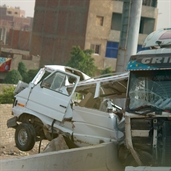 Truck crash microbus in cairo