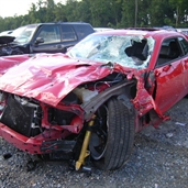 This is 2012 Dodge Challenger RT accident in Texas 