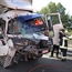Bad accident between small car and a Truck, see the pictures