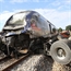 Fast train crashed into tractor head