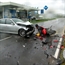 Bad accident between BMW 530i and Motorcycle