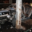 BMW 525i crashed into the power pole in hungary