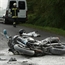 Motorcycle driver crashed into a van at a high speed