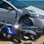 A biker speeding south on A1A in Flagler Beach struck a two-door Pontiac GT