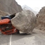 Huge rock fall on 18 wheeler