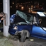 Driver hits the light pole in hungary