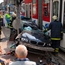 BMW smashed by train in Hungary