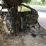 Corolla split when it crashed into a tree in kuwait