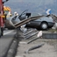 Peugeot hits the guard rail in france